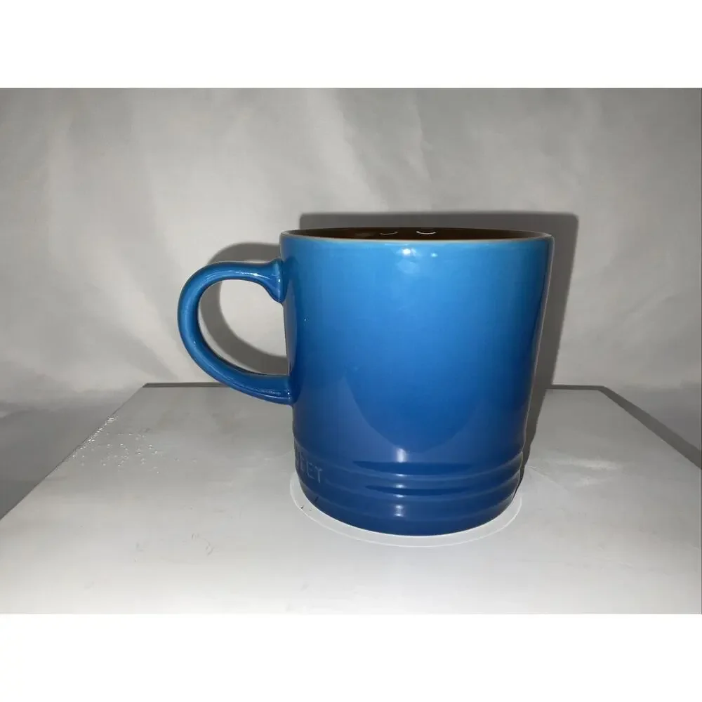 NEW LE CREUSET MARSEILLES BLUE STONEWARE COFFEE MUG CUP 12 Oz. - Picture 3 of 6